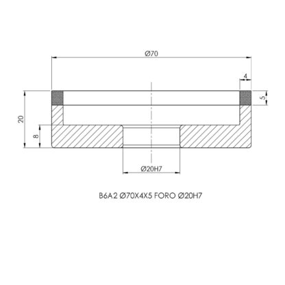 B6A2 Grinding wheel for Snowglide specs