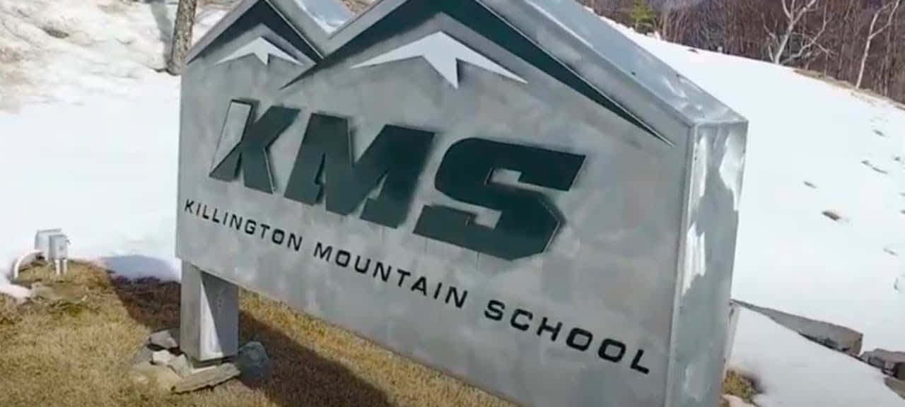 Killington Mountain School sign at 2708 Killington Road with Race Tech Ski Service is located