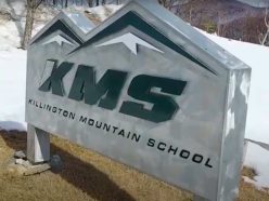 Killington Mountain School sign at 2708 Killington Road with Race Tech Ski Service is located