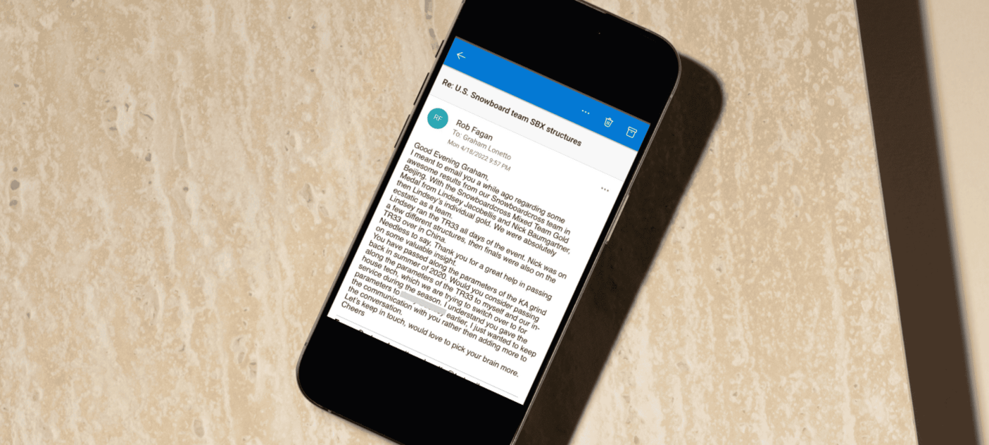 Email message on iphone