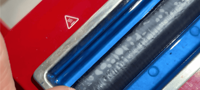 Wax roller not hot 1 A roller on a wax roller that is not hot enough to use yeton