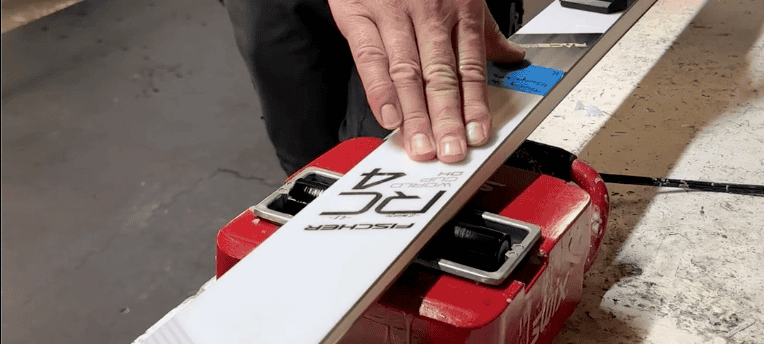 Waxing a Head race ski using a Swix Wax Machine Waxing a Head race ski using a Swix Waxing Machine
