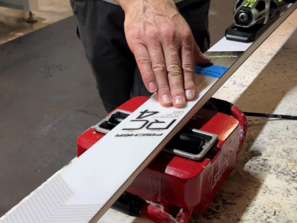 Waxing a Head race ski using a Swix Wax Machine Waxing a Head race ski using a Swix Waxing Machine